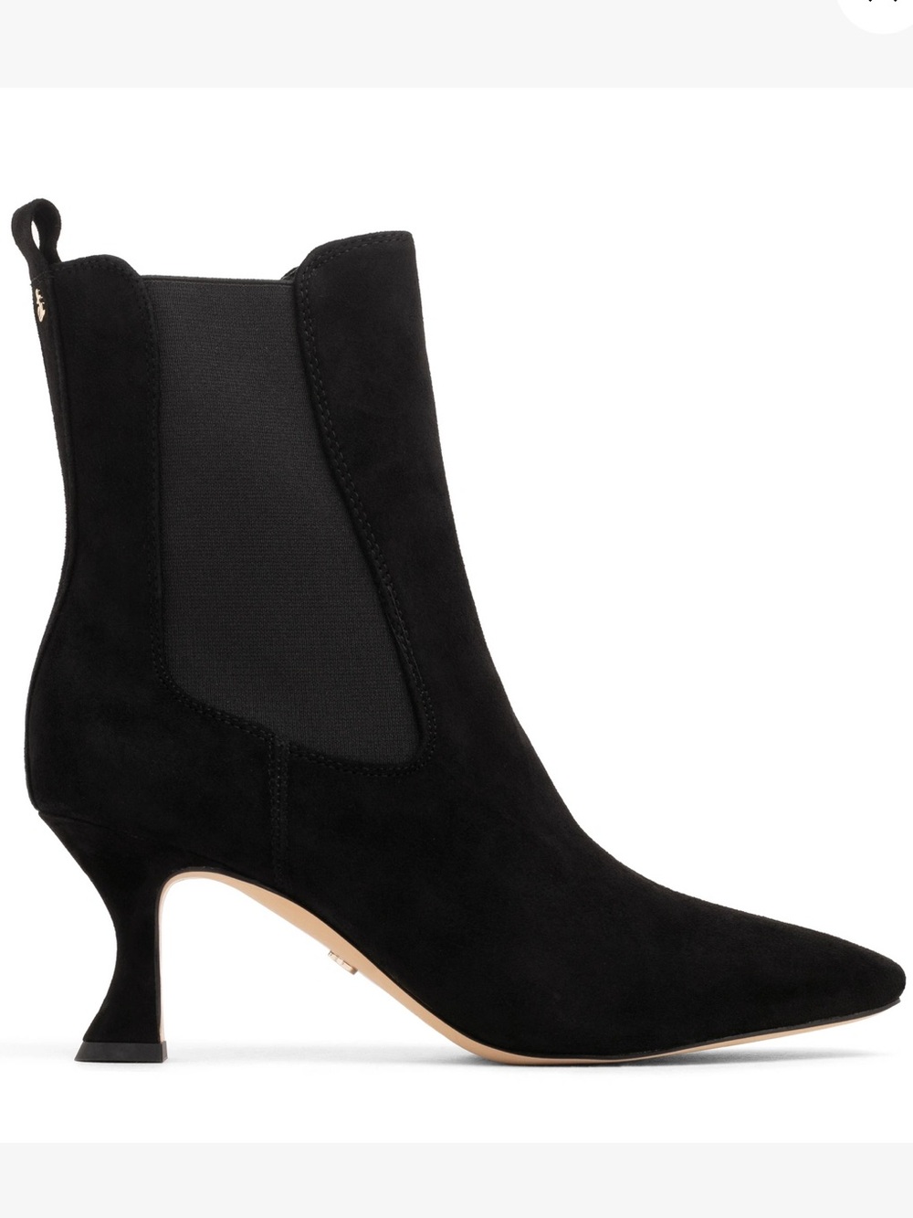 Sam Edelman Lani Black Suede Square Toe Chelsea Booties Size 6.5